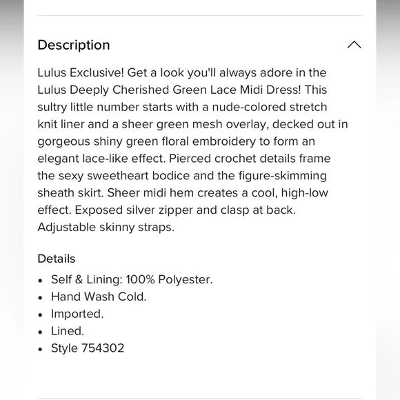 Lulu Deeply Cherish Green Lace Dress sz XS - Picture 10 of 11